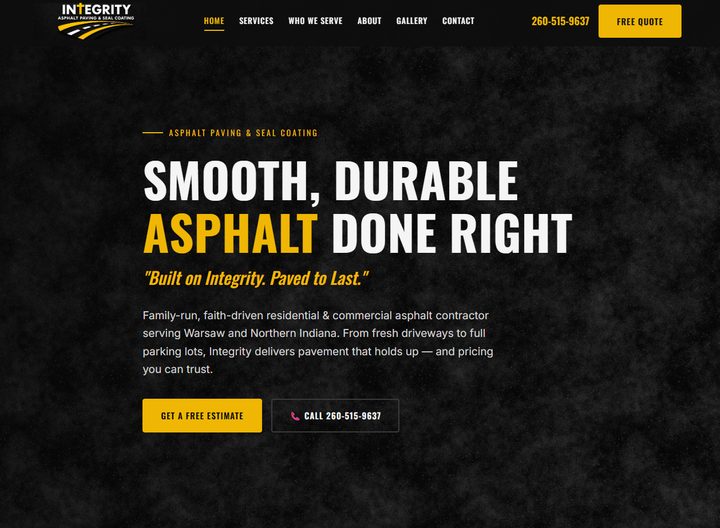 Integrity Asphalt website