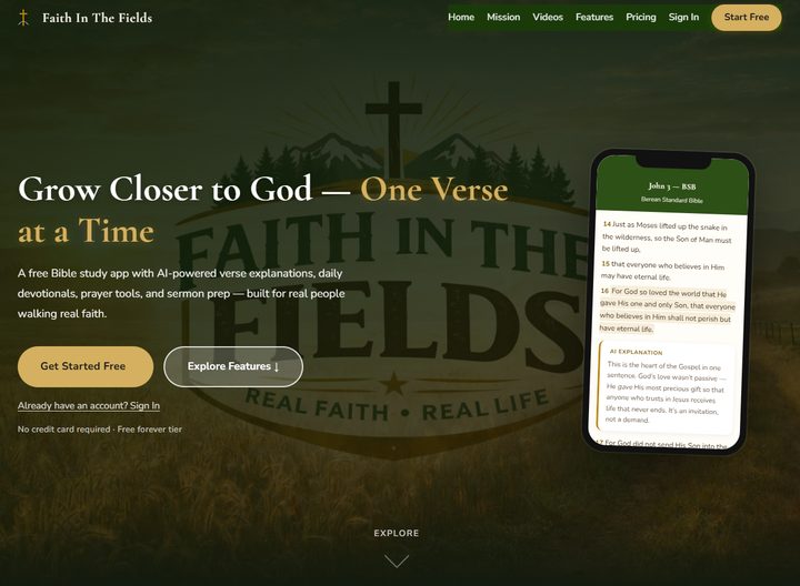 Faith in the Fields app